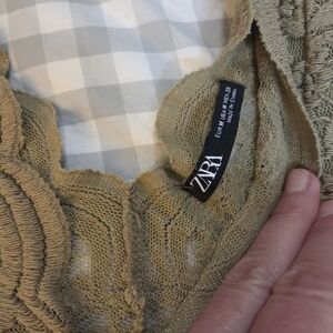 ZARA Olive Green Lace Top